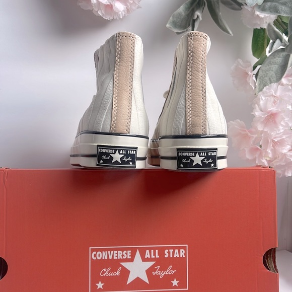 Converse High-Top Sneakers in White and Pink - Picture 6 of 11